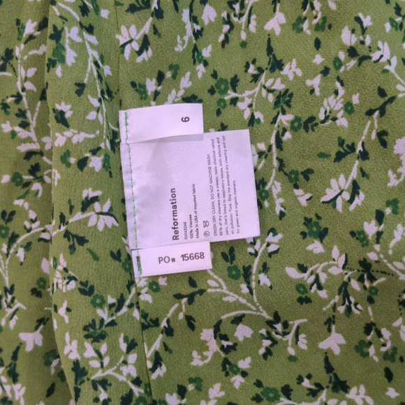 Reformation Juliette Midi Dress - Samantha Tie Strap Front Slit - Picture 9 of 10